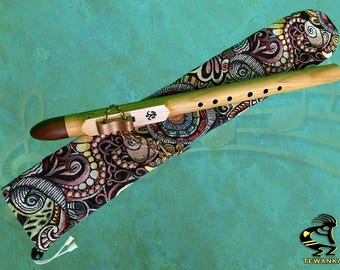 Handgefertigte Native American Flötentasche – Gepolsterte Hülle für Mid-Range Flöten | Model S7