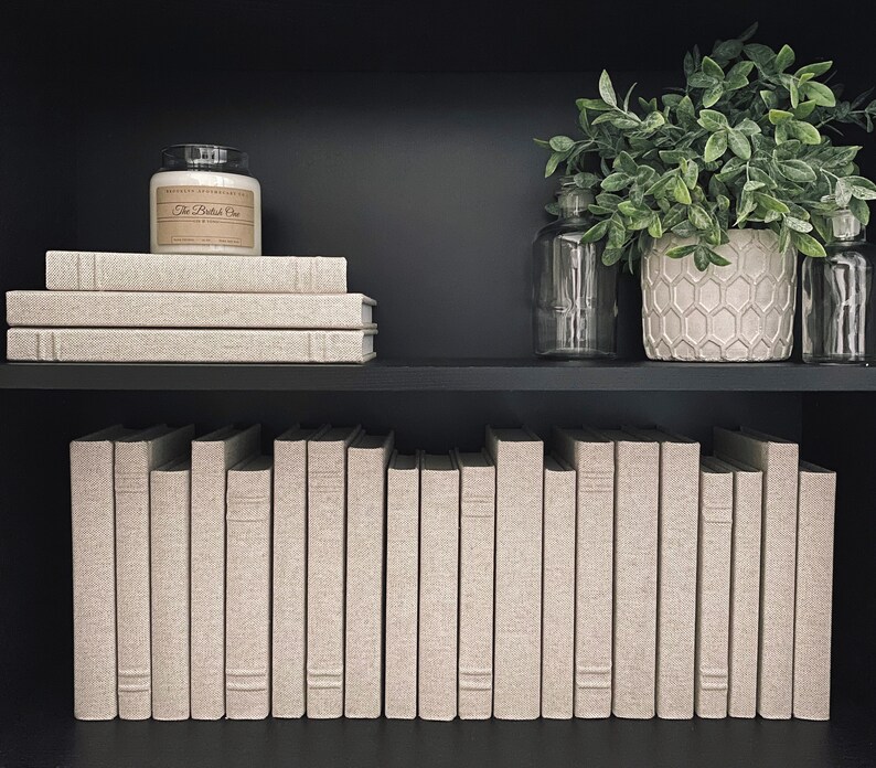 Decorative Linen Books Bookshelf Collection Gift Set Etsy