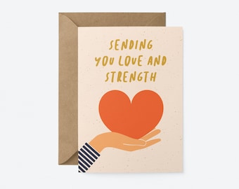 Je vous envoie de l'amour et de la force - Carte de vœux d'amitié