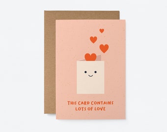 This card contains lots of love - Friendship card