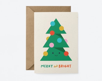 Merry and Bright ⎥Share Christmas joy with your family and loved ones with this cute Christmas card.