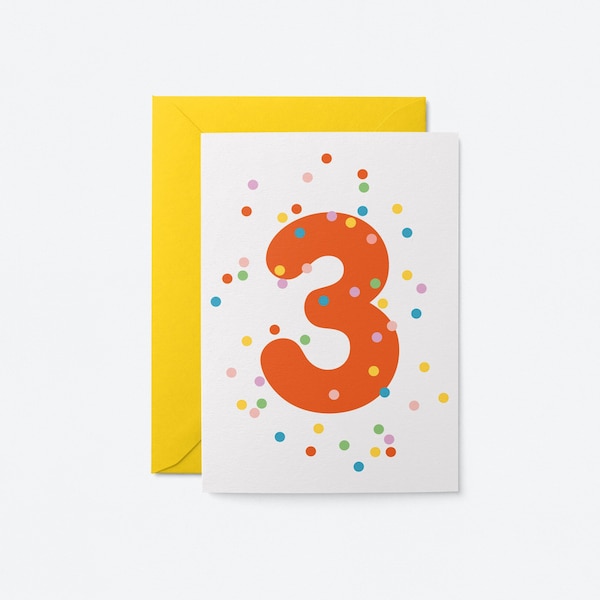 3rd Birthday card - Kids age card