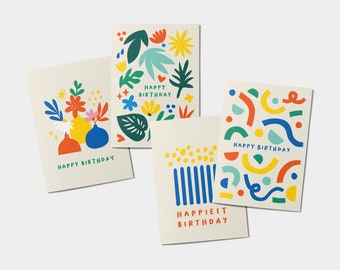 Birthday card bundle - Pack of 4 - Greeting cards