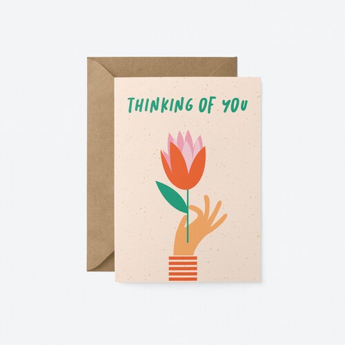 Thinking of You Card Sending Love Postbox Etsy