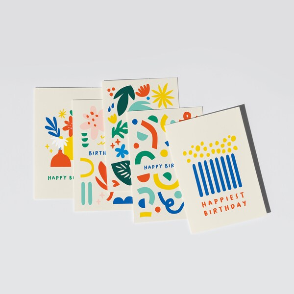 Birthday card bundle - Pack of 5 - Greeting cards