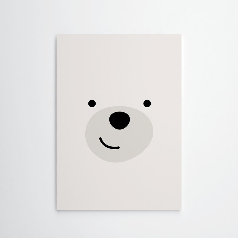 Happy polar bearA4 art print, Nursery wall decoration image 2
