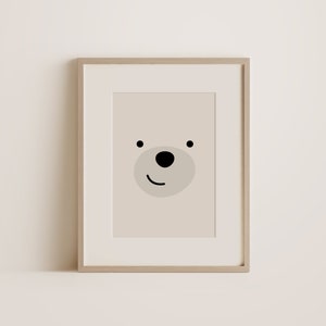 Happy polar bearA4 art print, Nursery wall decoration image 1