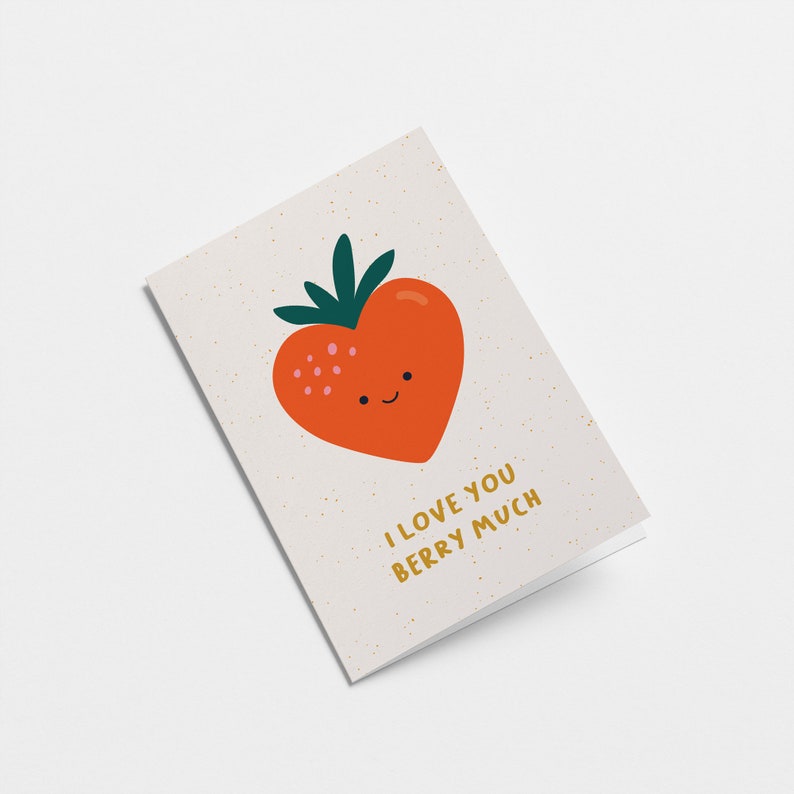 I love you berry much Love Greeting card image 2