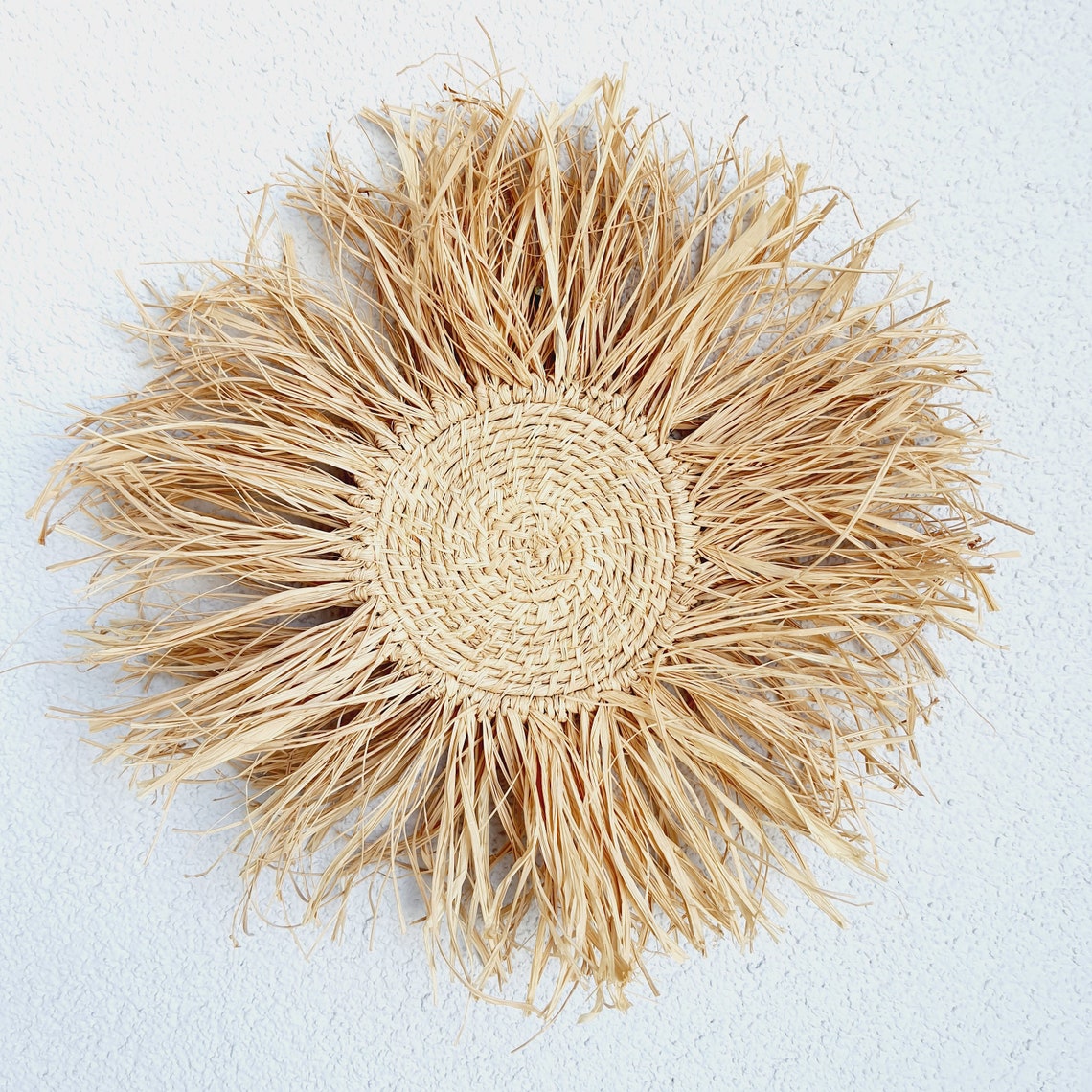 Raffia Sun Wall Decor Set of 3 Raffia wall hanging Antique Etsy