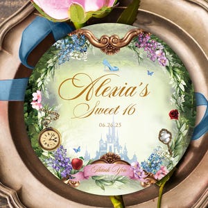 Märchenhaftes Platzteller, Verzaubertes Waldland Platzteller, Märchen Quinceanera, Platzteller, Sweet 16 Platzteller, Quitte Printables, 012