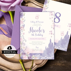 Tangled Birthday Invitation, Rapunzel Invite, Princess Party, Digital Download,  003