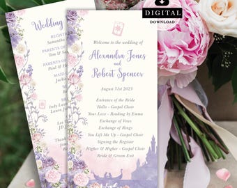 Tangled trouwprogramma, sprookjesachtige Quinceanera-agenda (digitale sjabloon) 003