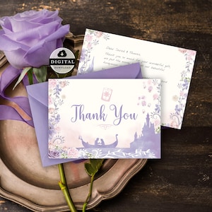 Verschlungene Dankeskarte, märchenhafte Hochzeitspapeterie (Digital) 003