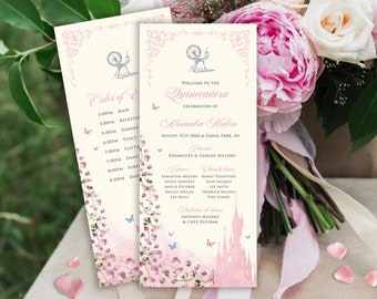 Programma Doornroosje, sprookjeskasteel quinceanera, trouwprogramma, orde van de dag (digitale download) 010