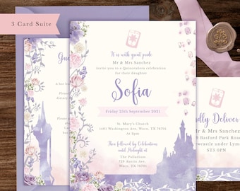 Tangled Quinceanera Invitation Template, Rapunzel Party (Digital Download) 003