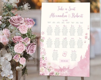 ラプンツェルの結婚式の座席表、浮かぶランタンの座席表、おとぎ話の
