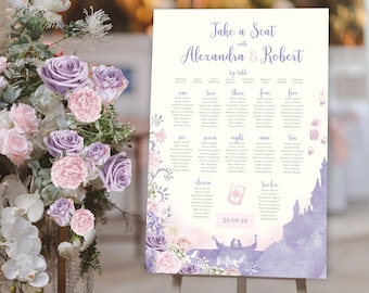 Tangled Wedding Seating Chart, Lavender Fairytale Sign (Digital Download) 003