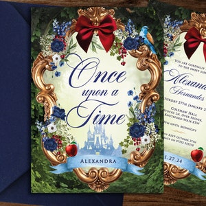 Snow White Invitation, Fairytale Quinceanera Invitation, Sweet Sixteen Invite, Snow White Wedding Invite, Snow White Party Invitation, 014