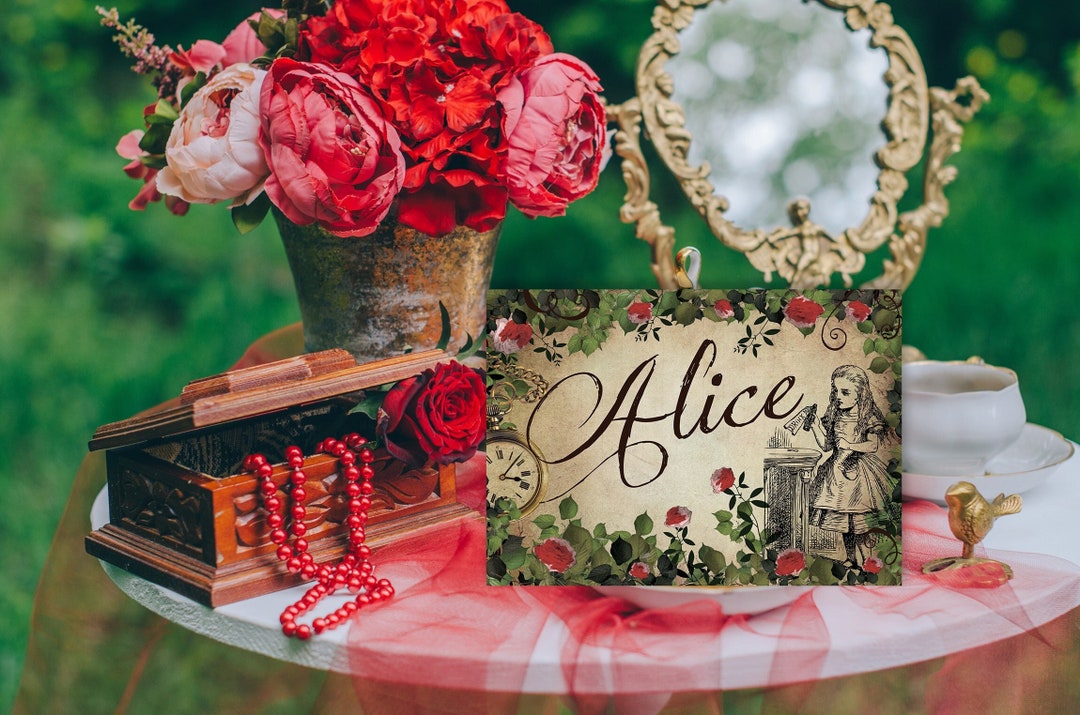 Alice in Wonderland Table Cards, Alice Party Decor, Wedding Table Numbers, Alice Character Cards