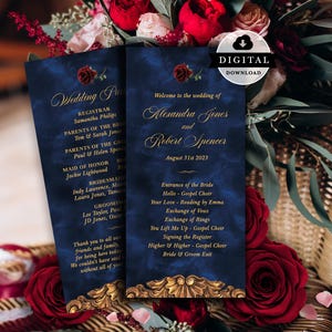 Program Piękna i Bestia, Szablon ślubu w marynarce wojennej, Porządek dnia, Quinceanera (pobieranie cyfrowe) 001