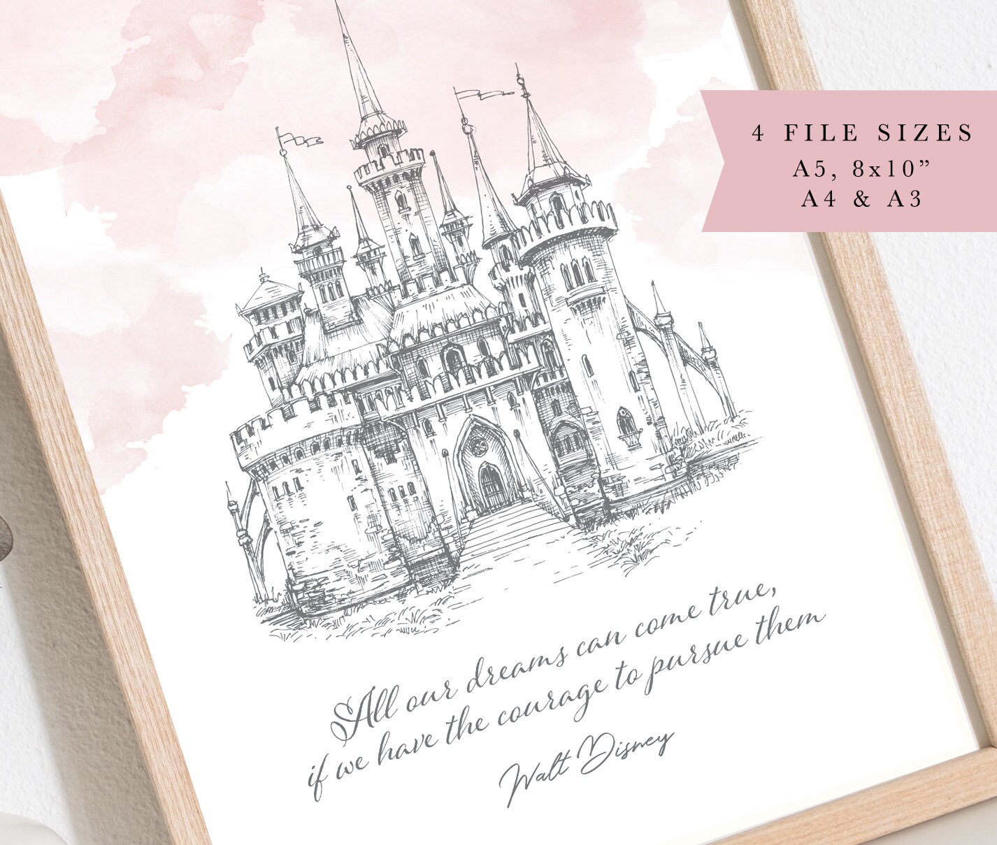 CASTLE Wall Art, Instant Download, Princess Castle, Fairytale Print ...