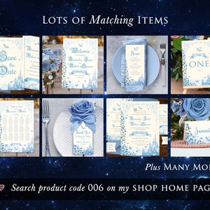 Cinderella Wedding Invitation, Blue Fairytale Castle Invite (Digital) 006 image 6