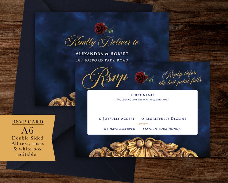 Beauty and the Beast Wedding Invitation Digital Invite - Etsy