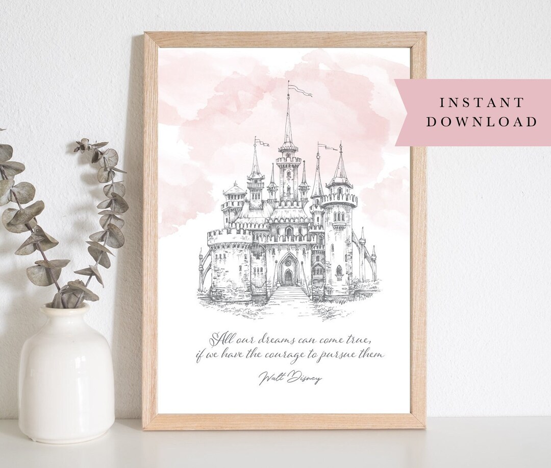 CASTLE Wall Art, Instant Download, Princess Castle, Fairytale Print ...
