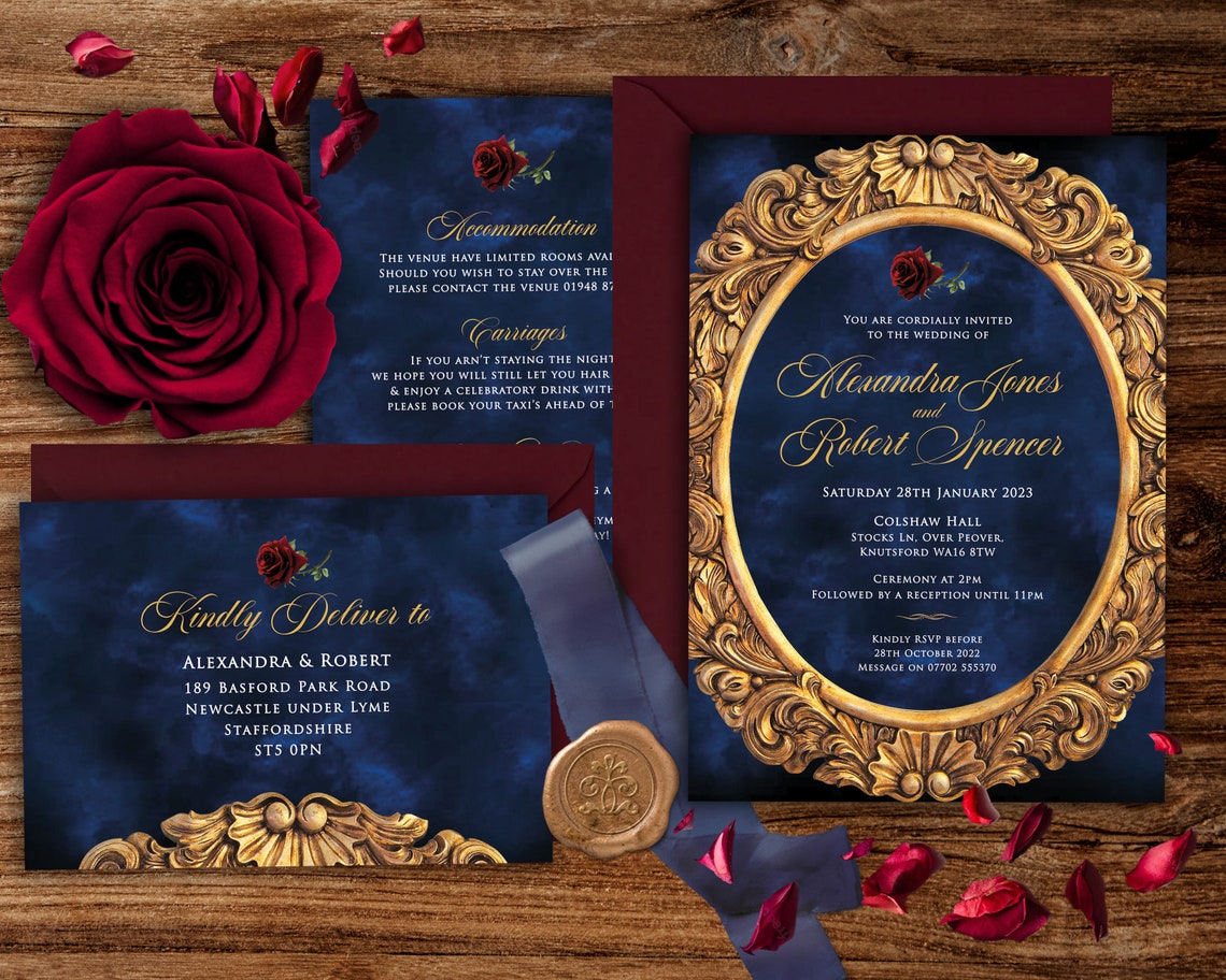 Beauty and the Beast Wedding Invitation Digital Invite - Etsy