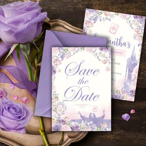 Enredados, invitación para guardar la fecha, fiesta de quinceañera, descarga digital de Enredados, fiesta de cumpleaños de princesas, quinceañera, 003