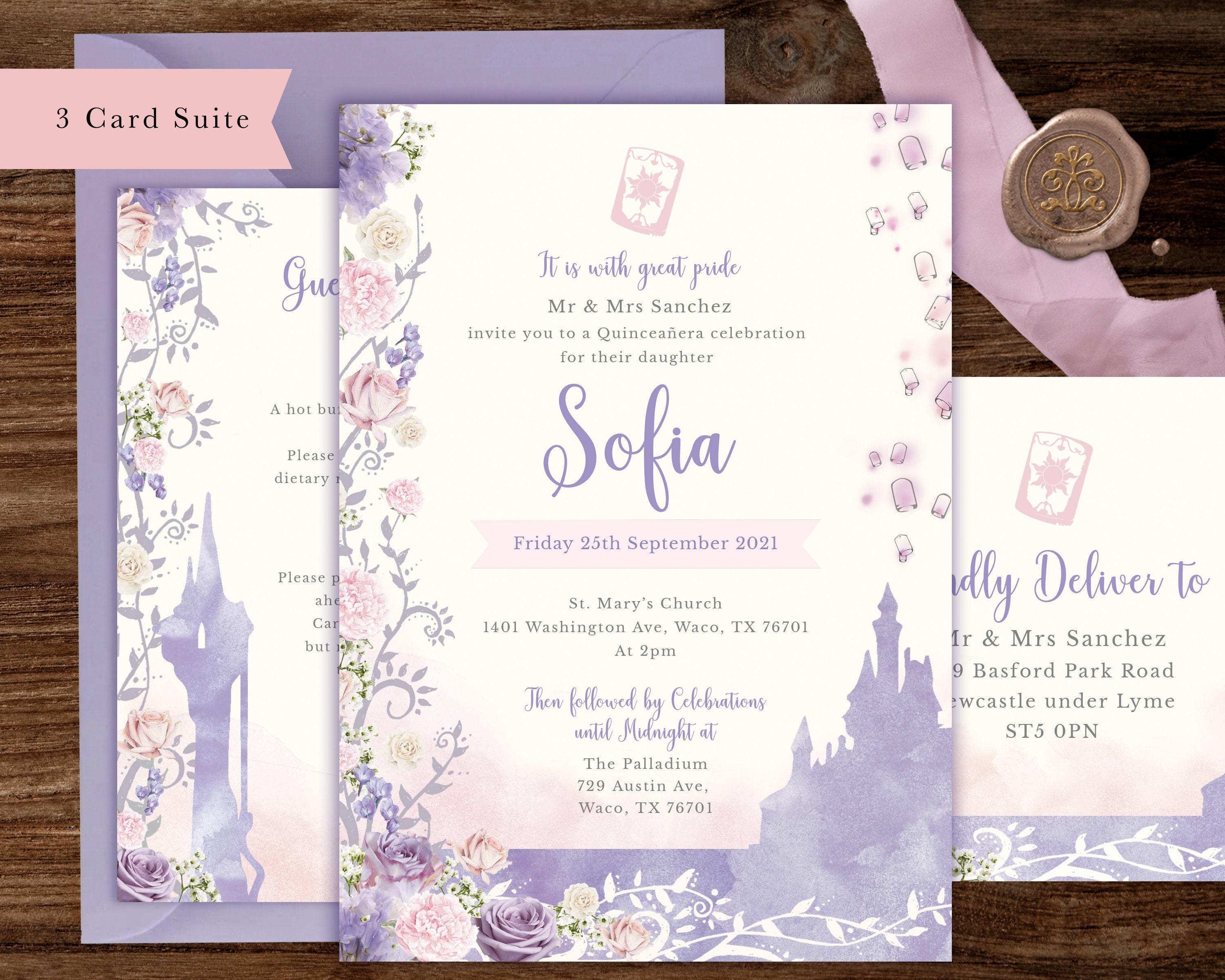 Tangled Digital Invitation Quinceanera Invitation Party Etsy Ireland