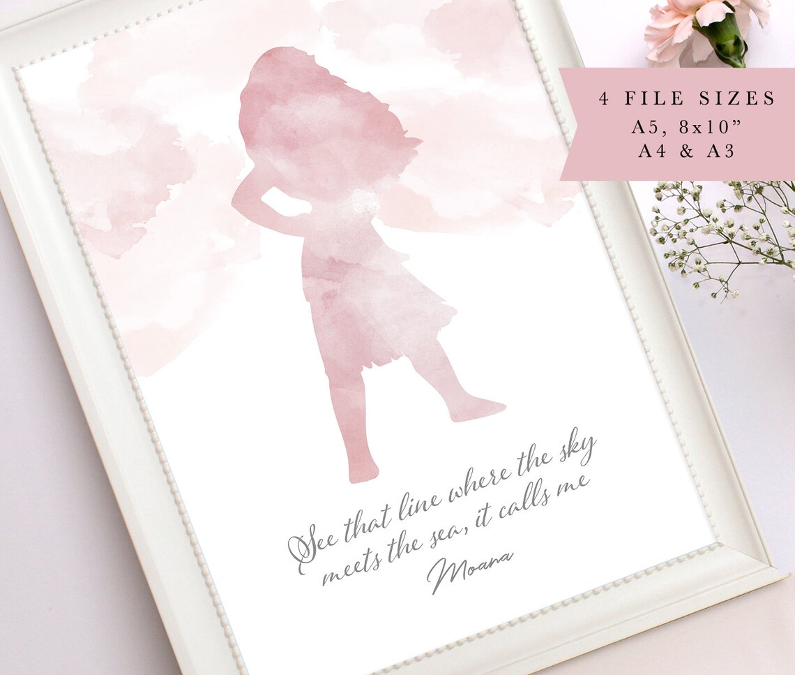Moana Wall Print Instant Download Girls Bedroom Wall Art - Etsy