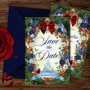 Schneewittchen Save the Date, Quinceanera Save the Date, Schneewittchen-Geburtstagseinladung, Sweet 16 Save the Date, Märchengeburtstag einladen, 014