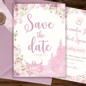 Tangled Save the Date, Rapunzel Save the Date, Sweet 16 Save the Date, Tangled Save the Date, Tangled Invitation, Pink Fairytale Invite 011