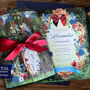 Snow White Invitation, Snow White Quinceanera Invitation, Gate Fold Invitation, Snow White Sweet 16 Invitation, Snow White Birthday, 014