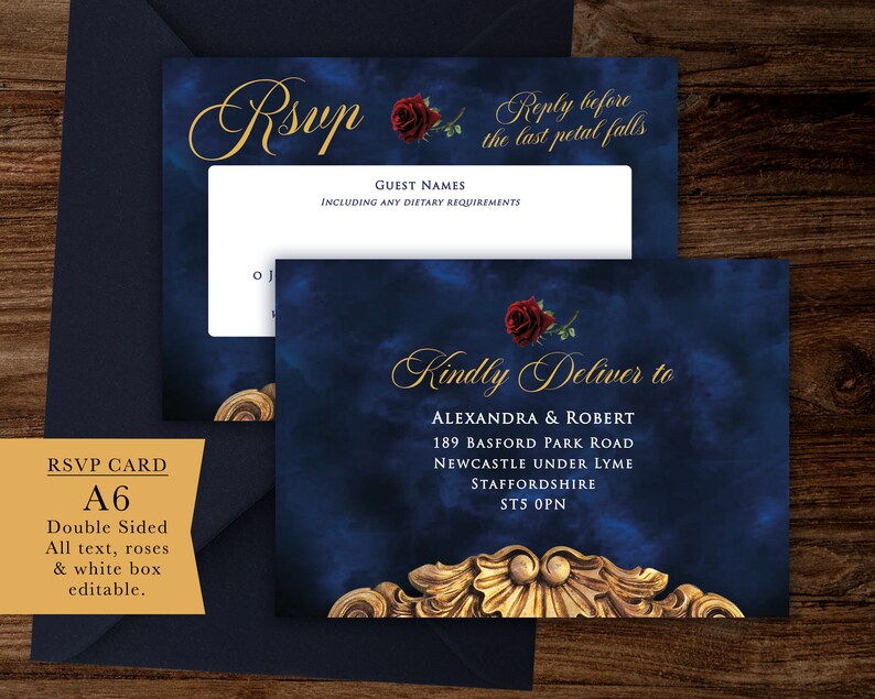 Beauty and the Beast Wedding Invitation Digital Invite - Etsy