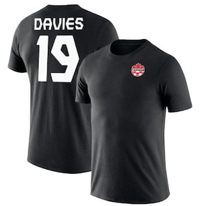 2022 Fifa World Cup DAVIES Canada Soccer Jersey Tee Flag Football Shirt Gift Qatar T-Shirt BLACK
