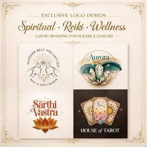 Anpassad andlig logotypdesign, helig geometri, yoga, wellness-varumärke (digital nedladdning)