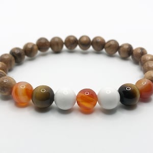 CLEVELAND BROWNS BRACELET, Cleveland Browns jewelry, Tiger eye bracelet, crystal bracelet, gemstone bracelet, gifts for him, gifts for her