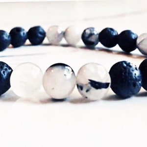 GROUNDING BRACELET, Lava stone bracelet, Tourmalated Quartz bracelet, oil diffuser bracelet, men’s jewelry,healing bracelet, unisex jewelry