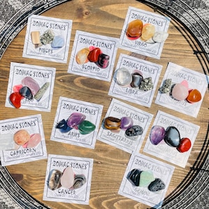 ZESTAW KAMIENI SZLACHETNYCH ZODIAKU, Kryształy znaku zodiaku, Kamienie szlifowane, Zestawy kryształów zodiaku