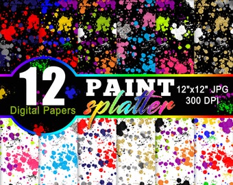 Colorful Brush Stroke Digital Papers Rainbow Background Modern Digital Paper Abstract Digital Paper Paint Strokes Digital Planner
