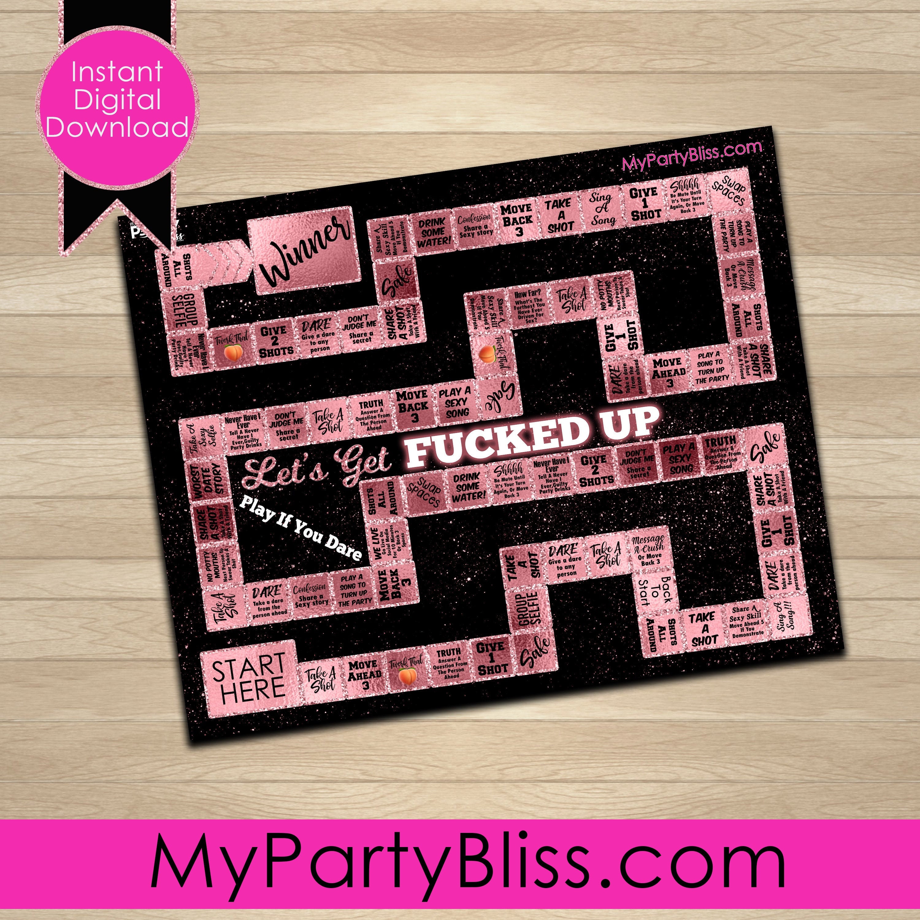 Drinking Card Game Digital Download Bottoms up College/girls  Night/bachelorette Party/21st Birthday/party Game 