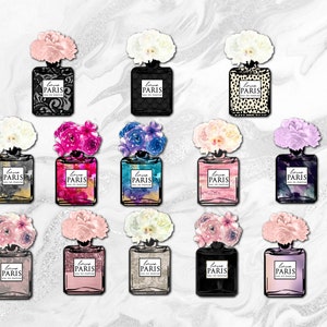 Perfume Bottle Clipart | Luxury Clipart | Designer Clipart | Paris Clipart | Floral Clipart | Scrapbook | Planner | Sweet 16 | Bachelorette