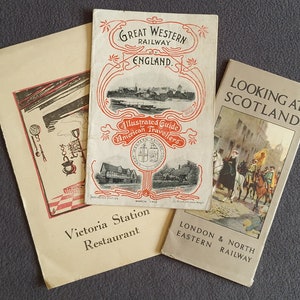 Three Pieces of Vintage Railway Travel Ephemera