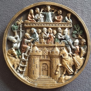 Vintage Wall Plaque Titled "The Castle of Love" by Marcus Designs, 1975