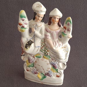 Antique Staffordshire Flatback, Poor Mans Clock Design