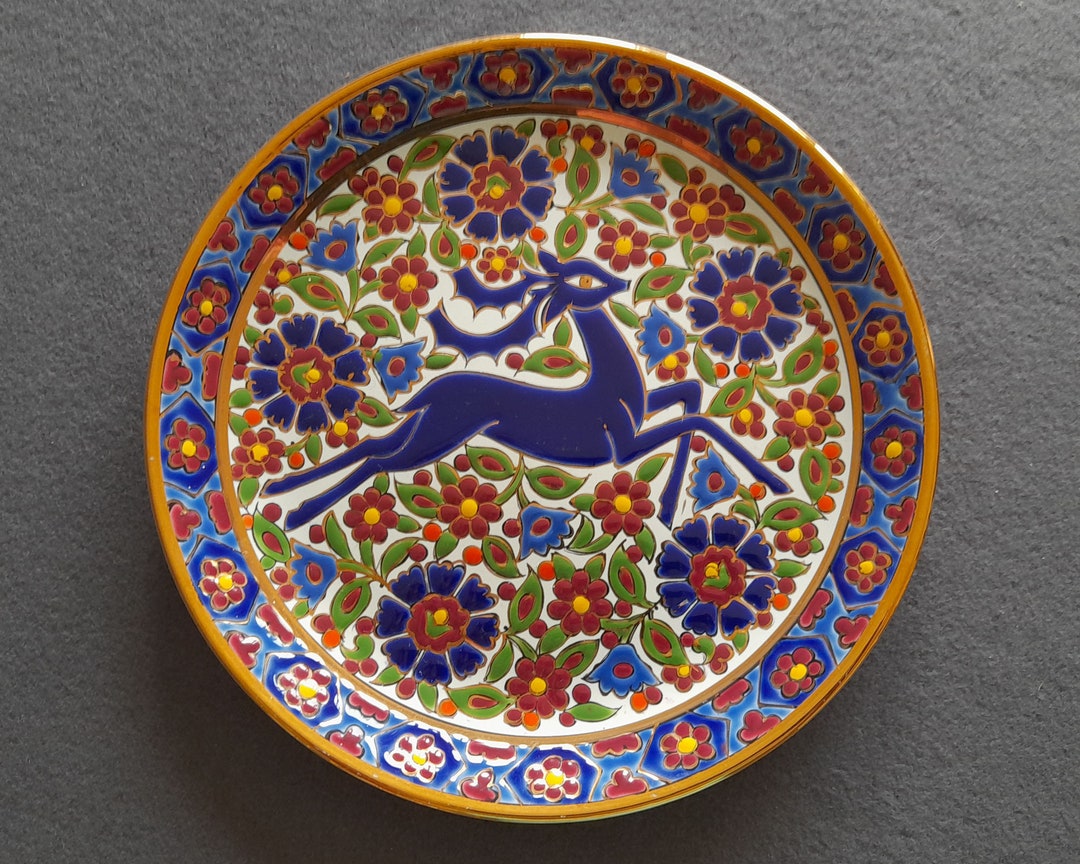 Vintage Handmade Parparis Keramikos Plate Made in Greece Etsy