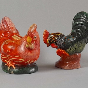 Two Ceramic Chickens