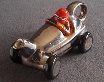 Decorative Tony Carter Ceramic Racing Car One Cup Teapot